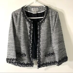 W by Worth Tweed Blazer w Metal Circle Detail